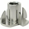 Bsc Preferred Tee Nut Insert for Wood 18-8 Stainless Steel 5/16-18 Thread Size 0.562 Installed Length, 10PK 90973A116